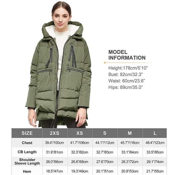 Orolay women’s army green thickened down puffer jacket - Picture 5 of 15